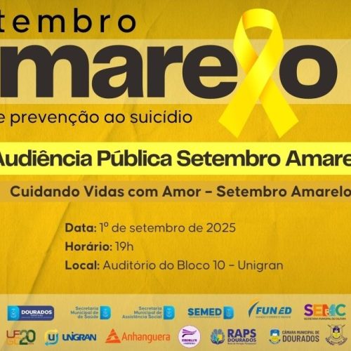 Campanha Setembro Amarelo abordará a saúde mental de maneira integral, incluindo a promoção da qualidade de vida, do bem-estar social e emocional. Divulgação/Assecom