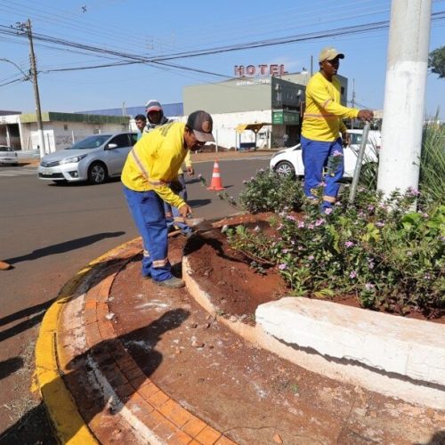 Serviço de revitalização irá abranger todas as floreiras espalhadas pelos cruzamentos da região central da cidade – Foto: A. Frota