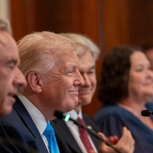 O presidente Donald Trump discursa no evento "Tornando a Tecnologia da Saúde Ótima Novamente", quarta-feira, 30 de julho de 2025, no Salão Leste da Casa Branca. (Foto oficial da Casa Branca por Joyce N. Boghosian)
