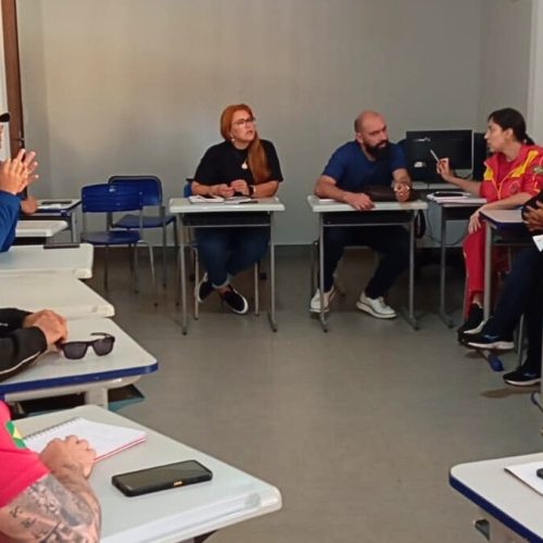 Reunião na segunda-feira tratou sobre ajustes finais entre equipes das prefeituras de Dourados e Itaporã, Bombeiros, PM, Agetran e Federação de Atletismo de MS. Foto: Assecom
