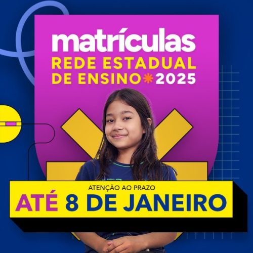 1ª etapa de pré-matrículas nas escolas estaduais termina na próxima quarta-feira (8)
