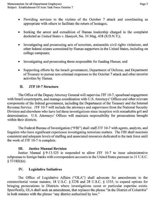 O Departamento de Justiça dos Estados Unidos abriu uma investigação contra o Hamas para 7 de outubro O Departamento de Justiça dos Estados Unidos abriu uma investigação contra o Hamas para 7 de outubro