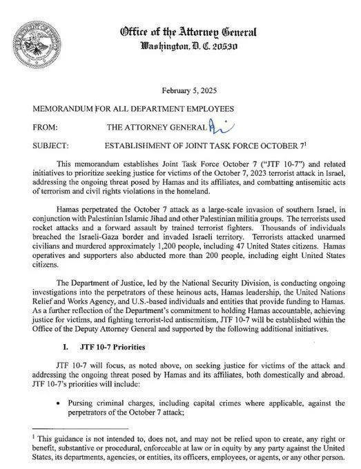 O Departamento de Justiça dos Estados Unidos abriu uma investigação contra o Hamas para 7 de outubro O Departamento de Justiça dos Estados Unidos abriu uma investigação contra o Hamas para 7 de outubro