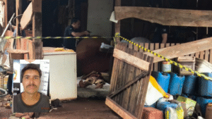 Barraco onde Romulado foi encontrado esta manhã, já sem vida; Foto: Sidnei Bronka/Ligado Na Notícia