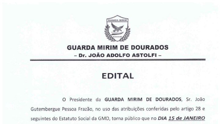 Edital convoca Assembleia Geral Extraordinária para alteração do estatuto