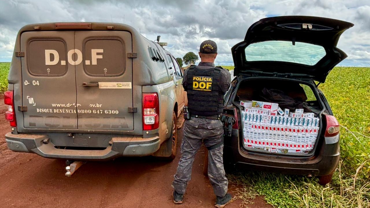 DOF apreende carro com cigarros contrabandeados em Itaporã