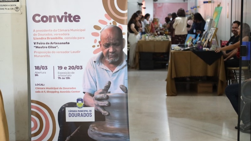 5ª Feira de Artesanato expõe talentos na Câmara de Dourados 5ª Feira de Artesanato expõe talentos na Câmara de Dourados