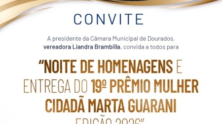 Câmara de Dourados homenageia liderança indígena com o Prêmio Marta Guarani 2026 Câmara de Dourados homenageia liderança indígena com o Prêmio Marta Guarani 2026