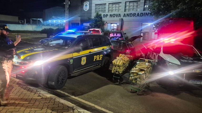 PRF e PM apreendem 513 Kg de maconha em MS