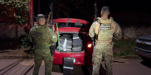 PF e BPFron prendem duas pessoas com 329 kg de maconha em MS