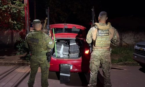 PF e BPFron prendem duas pessoas com 329 kg de maconha em MS