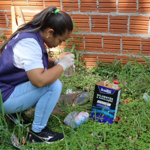 Agentes de endemia percorrem diversos bairros diariamente orientando sobre o combate à dengue. Foto: A. Frota