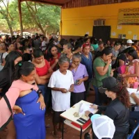 Ação Itinerante da Justiça Federal realizada na aldeia Jaguapiru, em Dourados, no ano de 2024 (Foto: Arquivo / Ascom TRF3)