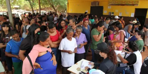 Ação Itinerante da Justiça Federal realizada na aldeia Jaguapiru, em Dourados, no ano de 2024 (Foto: Arquivo / Ascom TRF3)