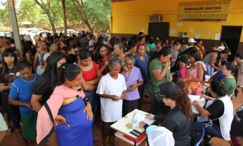 Ação Itinerante da Justiça Federal realizada na aldeia Jaguapiru, em Dourados, no ano de 2024 (Foto: Arquivo / Ascom TRF3)