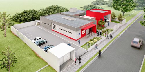 Maquete mostra estrutura do Samu Dourados, que terá 791 metros quadrados de construção – Foto: Ilustração