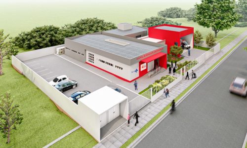 Maquete mostra estrutura do Samu Dourados, que terá 791 metros quadrados de construção – Foto: Ilustração