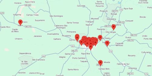 Mapa no sistema aponta as localidades de onde partiram os protocolos na plataforma Aprova Digital direcionados para a Secretaria Municipal de Planejamento ou para o Imam. Divulgação/Assecom