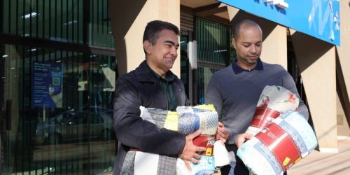 Kleberson doou cobertores que foram repassados ao Hospital da Vida