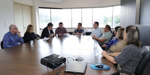 Reunião no gabinete do prefeito Marçal Filho debateu necessidade de aumento de repasses estaduais para a saúde em Dourados – Foto: A. Frota