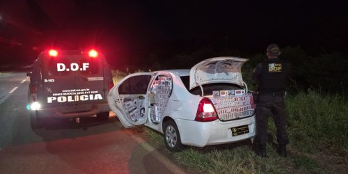 DOF Apreende Veículo Carregado com Mais de 2 Mil Pacotes de Cigarros Ilegais em Ponta Porã
