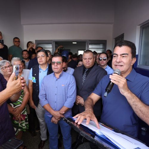 Prefeito Marçal Filho discursa durante solenidade de entrega das obras e ativação do atendimento no Posto de Saúde do Ouro Verde. Foto: A. Frota