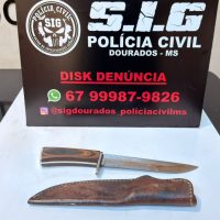 Polícia Civil prende homem em flagrante por tentativa de homicídio, após ter esfaqueado desfeto pelas costas em Dourados