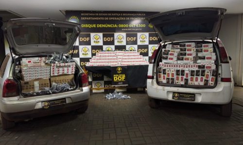 DOF apreende dois veículos com cigarros contrabandeados em Dourados