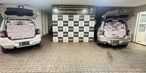 DOF apreende veículos abarrotados com cigarros contrabandeados do Paraguai em Vila Vargas
