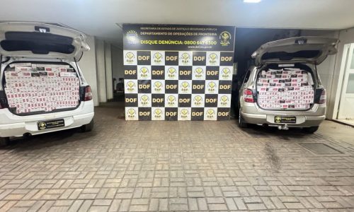 DOF apreende veículos abarrotados com cigarros contrabandeados do Paraguai em Vila Vargas