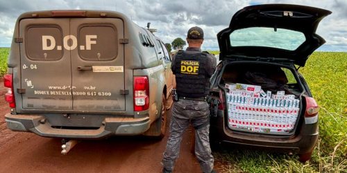 DOF apreende carro com cigarros contrabandeados em Itaporã