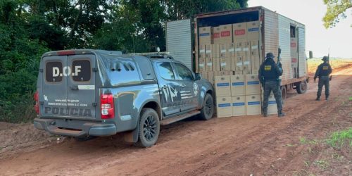 DOF recupera caminhão furtado carregado com 16 mil pacotes de cigarros