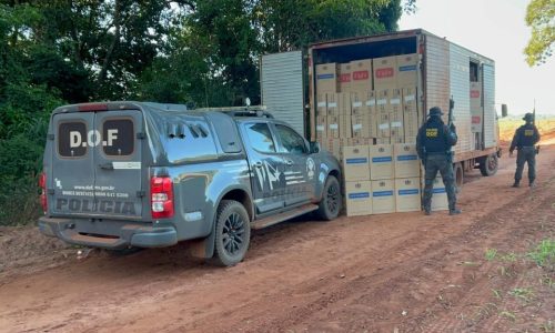 DOF recupera caminhão furtado carregado com 16 mil pacotes de cigarros