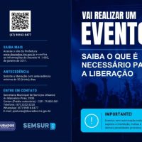 Semsur orienta organizadores a solicitar liberação de eventos com 30 dias de antecedência