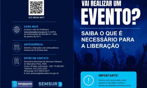 Semsur orienta organizadores a solicitar liberação de eventos com 30 dias de antecedência