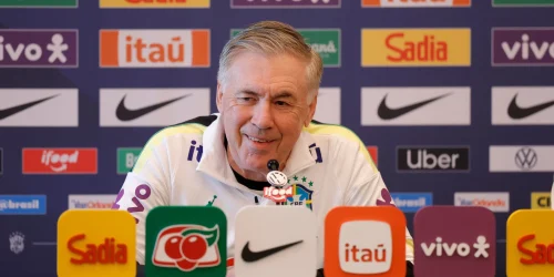 Ancelotti, em entrevista na manhã desta quarta-feira (25)Rafael Ribeiro / CBF