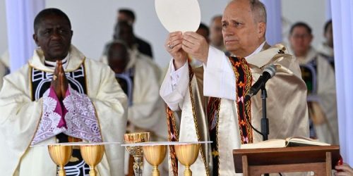 Leão XVI durante a missa em Bamenda, Camarões   (@Vatican Media)