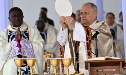 Leão XVI durante a missa em Bamenda, Camarões   (@Vatican Media)