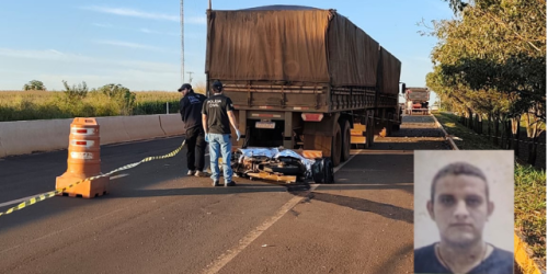 Paulinho bateu na traseira do veículo quando seguia para o trabalho, em Dourados; Fotos: Sidnei Bronka/Ligado Na Notícia