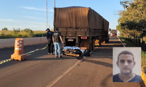 Paulinho bateu na traseira do veículo quando seguia para o trabalho, em Dourados; Fotos: Sidnei Bronka/Ligado Na Notícia