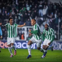 Jogadores festejam um dos gols da classificação do Juventude sobre o São PauloFernando Alves / Juventude
