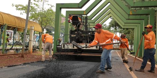 Serviços de revitalização do Parque dos Ipês começaram pela reforma da pista de caminhada. Foto: A. Frota